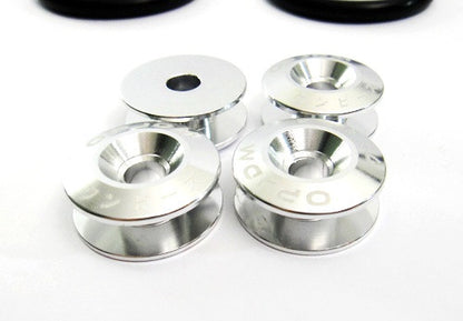 Quick Release Bumper Fender Trunk / Hatch Lid Fastener kit silver