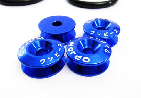 Quick Release Bumper Fender Trunk / Hatch Lid Fastener kit blue