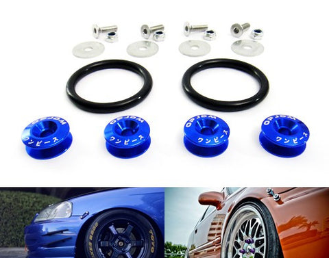 Quick Release Bumper Fender Trunk / Hatch Lid Fastener kit blue