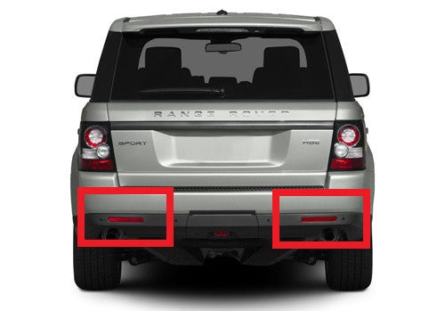 2x LED Bumper Reflector Clear lens Tail Brake Light Red Backup lamp White LR3 LR4 Range Rover Sport