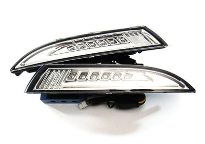 LED Daytime Running Light Sidelight White Amber Turn Signal Indicator Kit Clear 08-14 VW Scirocco
