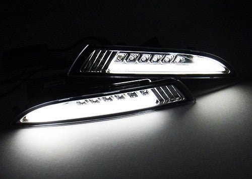 LED Daytime Running Light Sidelight White Amber Turn Signal Indicator Kit Clear 08-14 VW Scirocco