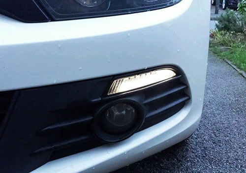 LED Daytime Running Light Sidelight White Amber Turn Signal Indicator Kit Clear 08-14 VW Scirocco