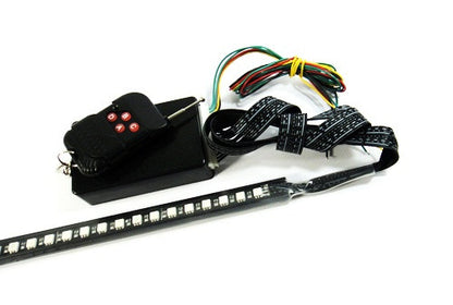 Universal 7-Color 48 SMD RGB LED Scanner Light Glowing Knight Rider kit Black Remote