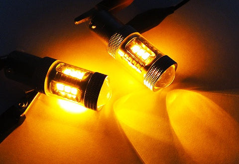 2x 15 SAMSUNG High Power 2835 SMD LED 182 3156 P27W 180 3157 3057 P27/7W Light bulb 15W amber