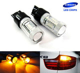 2x 15 SAMSUNG High Power 2835 SMD LED 182 3156 P27W 180 3157 3057 P27/7W Light bulb 15W amber