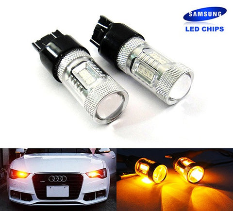 2x 15 SAMSUNG High Power 2835 SMD LED 182 3156 P27W 180 3157 3057 P27/7W Light bulb 15W amber