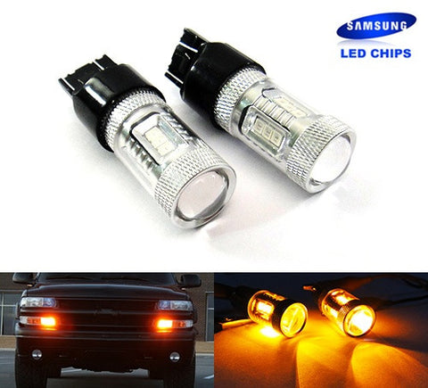 2x 15 SAMSUNG High Power 2835 SMD LED 182 3156 P27W 180 3157 3057 P27/7W Light bulb 15W amber