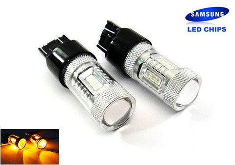 2x 15 SAMSUNG High Power 2835 SMD LED 182 3156 P27W 180 3157 3057 P27/7W Light bulb 15W amber