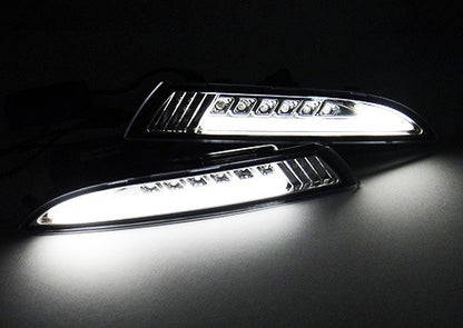 LED Daytime Running Light Sidelight White Amber Turn Signal Indicator Kit Smoked 08-14 VW Scirocco