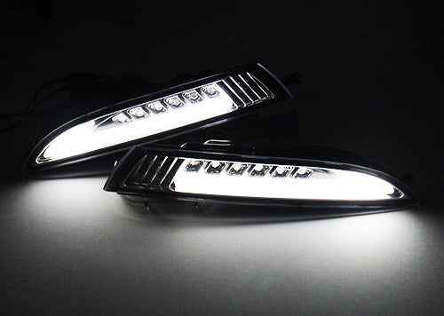 LED Daytime Running Light Sidelight White Amber Turn Signal Indicator Kit Smoked 08-14 VW Scirocco