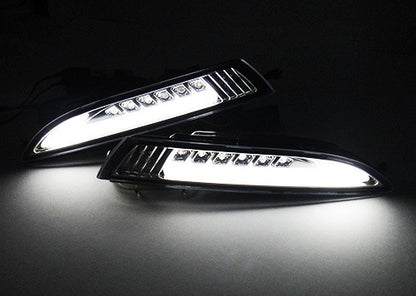 LED Daytime Running Light Sidelight White Amber Turn Signal Indicator Kit Smoked 08-14 VW Scirocco
