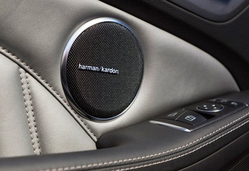 8x harman kardon style aluminium emblem badge sticker chrome 43x5mm
