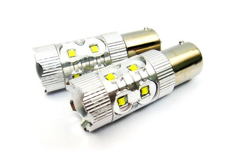 2 pieces of 566 BAZ15d 7225 P21/4W 10x CREE XB-D LED Projector Light bulb 50W white