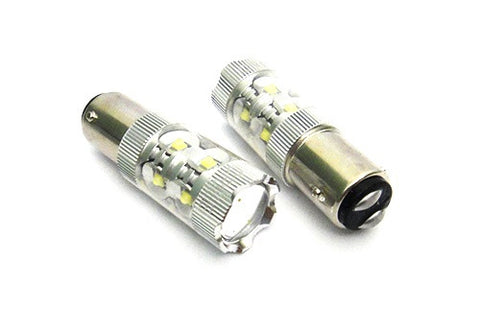 2 pieces of 566 BAZ15d 7225 P21/4W 10x CREE XB-D LED Projector Light bulb 50W white