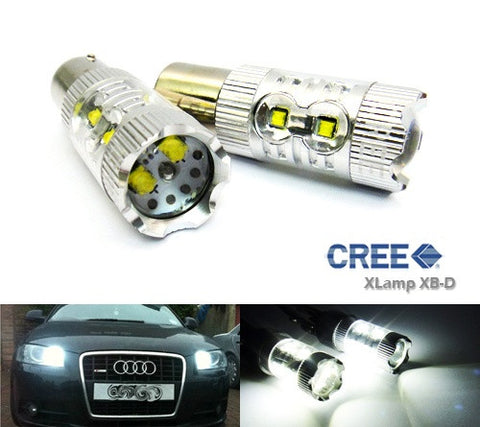 2 pieces of 566 BAZ15d 7225 P21/4W 10x CREE XB-D LED Projector Light bulb 50W white