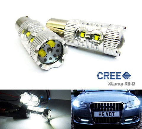 2 pieces of 566 BAZ15d 7225 P21/4W 10x CREE XB-D LED Projector Light bulb 50W white