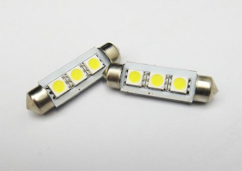 2 pieces of Error Free high power 3 SMD LED 37mm C5W 272 6418 Festoon bulb white