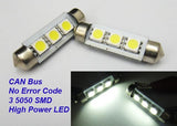 2 pieces of Error Free high power 3 SMD LED 37mm C5W 272 6418 Festoon bulb white