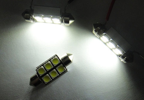 2 pieces of Error Free high power 6 SMD LED 37mm C5W 6418 Festoon bulb white