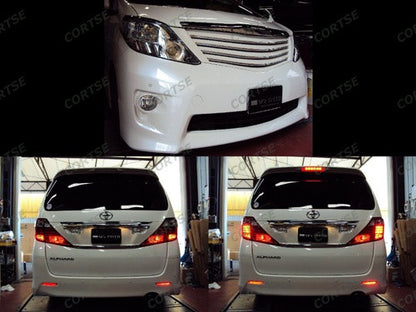 2 pieces of LED Bumper Reflector Red lens Tail Brake Light lamp Red Alphard 08+