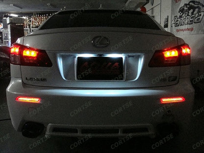 2 pieces of LED Bumper Reflector Red lens Tail Brake Light lamp Red Alphard 08+