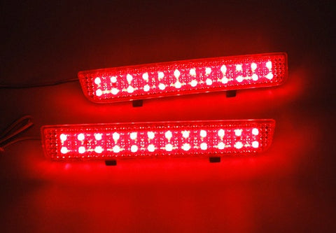 2x LED Bumper Reflector Red lens Tail Brake Light Red Land Rover L322 Range Rover LR2