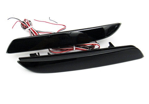 2x LED Bumper Reflector Black Smoked lens Tail Brake Light lamp Red Honda CR-V CR-Z Insight