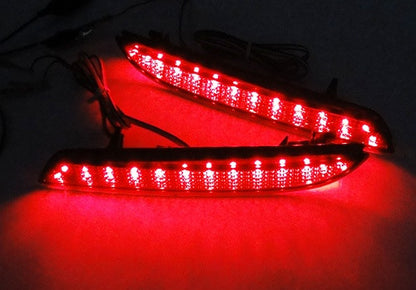 2x LED Bumper Reflector Black Smoked lens Tail Brake Light lamp Red Honda CR-V CR-Z Insight