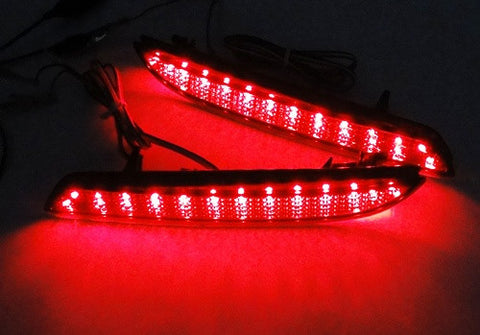 2x LED Bumper Reflector Black Smoked lens Tail Brake Light lamp Red Honda CR-V CR-Z Insight