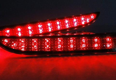 2x LED Bumper Reflector Black Smoked lens Tail Brake Light lamp Red Honda CR-V CR-Z Insight