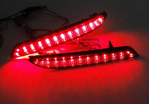 2x LED Bumper Reflector Black Smoked lens Tail Brake Light lamp Red Honda CR-V CR-Z Insight