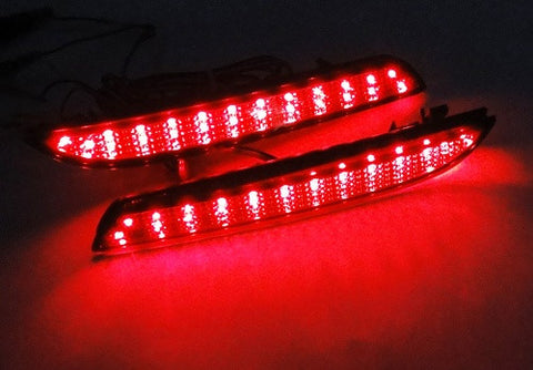 2x LED Bumper Reflector Black Smoked lens Tail Brake Light lamp Red Honda CR-V CR-Z Insight