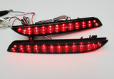 2x LED Bumper Reflector Black Smoked lens Tail Brake Light lamp Red Honda CR-V CR-Z Insight