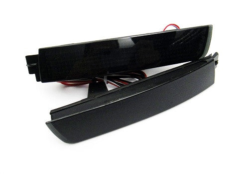 2x LED Bumper Reflector Black Smoked lens Tail Brake Light lamp Red Juke Murano Sentra FX35 FX50