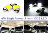 2x 6W High Power COB LED 31mm Festoon Light bulb DE3022 DE3175 white