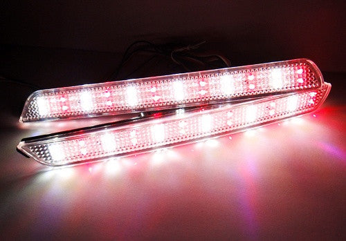 2x LED Bumper Reflector Clear lens Tail Brake Light Red Backup lamp White 04-09 Mazda3 Mazdaspeed3