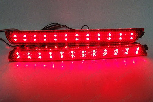 2x LED Bumper Reflector Red lens Tail Brake Light lamp Red 04-09 Mazda3 Mazdaspeed3