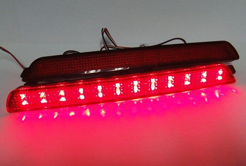 2x LED Bumper Reflector Red lens Tail Brake Light lamp Red 04-09 Mazda3 Mazdaspeed3