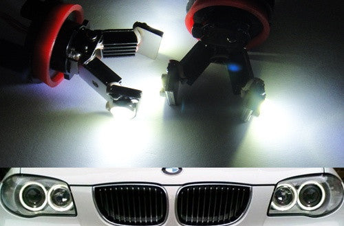 BMW xenon white H8 LED Angel Eyes / Halo Ring replacement Light / Lamp bulbs V-shape