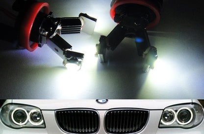 BMW xenon white H8 LED Angel Eyes / Halo Ring replacement Light / Lamp bulbs V-shape