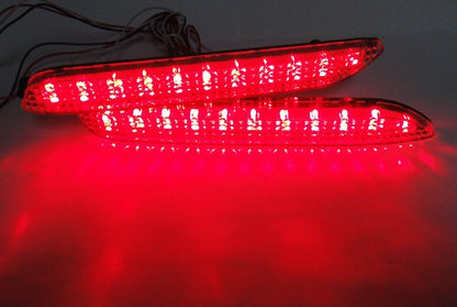 2 pieces of LED Bumper Reflector Clear lens Tail Brake Light lamp Red Alphard 08+