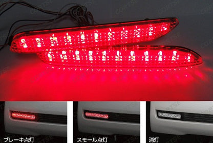 2 pieces of LED Bumper Reflector Clear lens Tail Brake Light lamp Red Alphard 08+