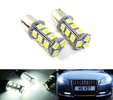 2 pieces of 18 high power SMD LED 566 BAZ15d 7225 P21/4W Light bulb white