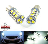 2 pieces of 18 high power SMD LED 566 BAZ15d 7225 P21/4W Light bulb white