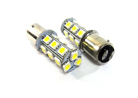 2 pieces of 18 high power SMD LED 566 BAZ15d 7225 P21/4W Light bulb white