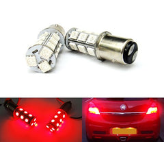 2 pieces of 18 high power SMD LED 566 BAZ15d 7225 P21/4W Light bulb red