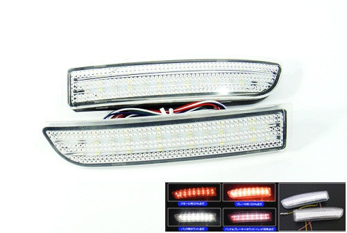 2x LED Bumper Reflector Red lens Tail Brake Light Red Backup lamp White Alphard Estima