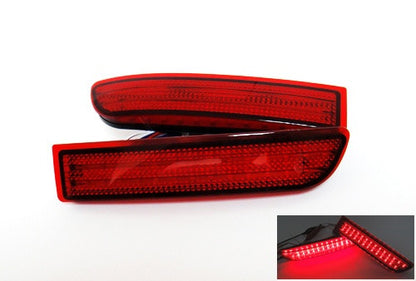 2x LED Bumper Reflector Red lens Tail Brake Light lamp Red Alphard Estima
