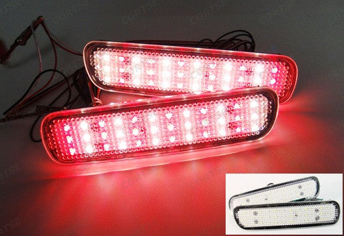 2x LED Bumper Reflector Clear lens Tail Brake Light Red Backup lamp White 98-07 LX470 Land Cruiser